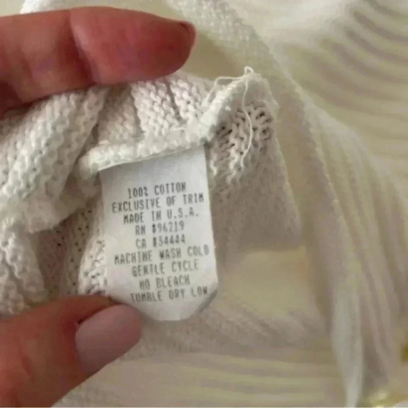 Willow White Heavy Knit Side Button V-Neck Collard Sweater Women’s Size … - Picture 4 of 5